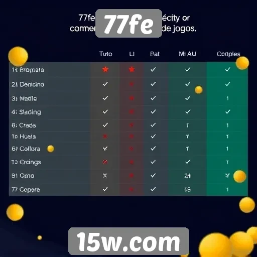 Métricas de desempenho do site 77fe em comparação
